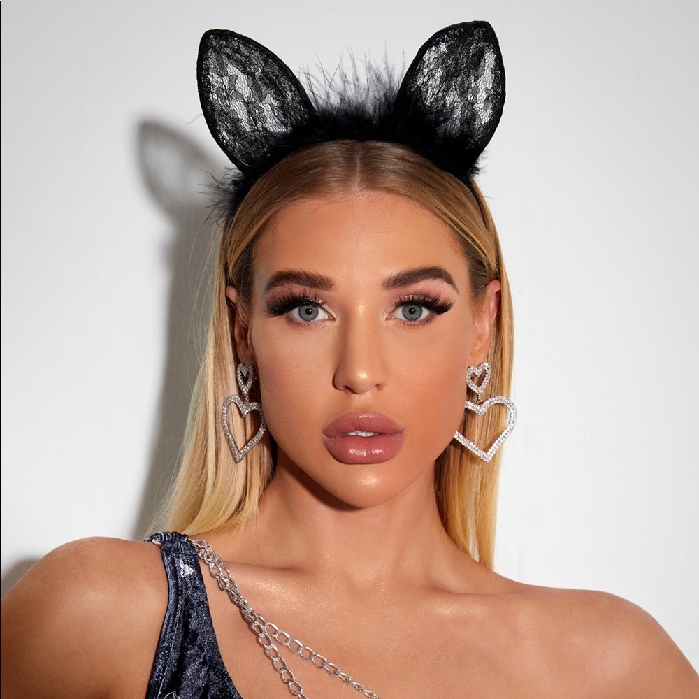 Fluffy Cat Ear Decor Hair Hoop